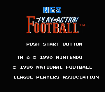 NES Play Action Football (USA) screen shot title